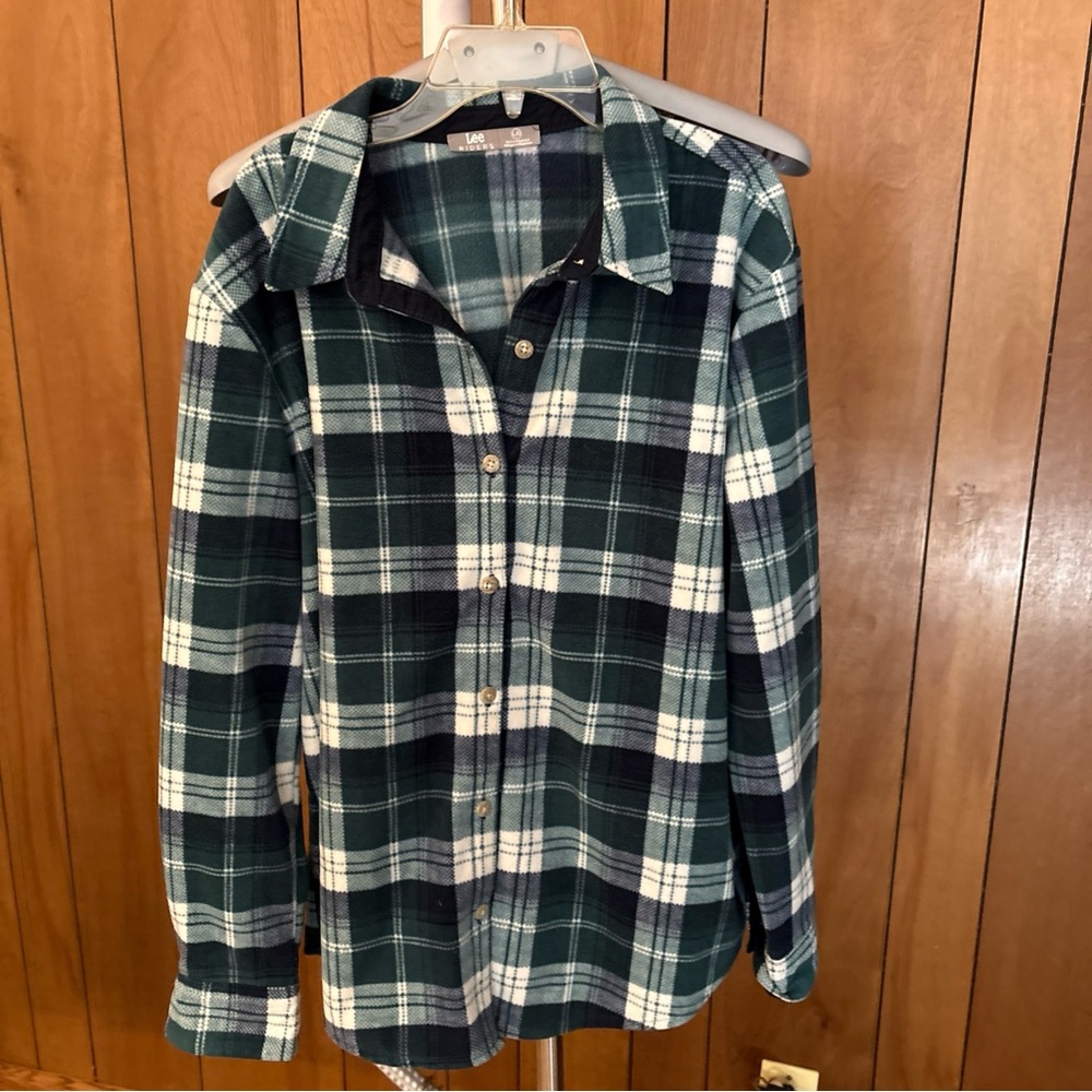 Lee Riders Blue and White Plaid Shirt